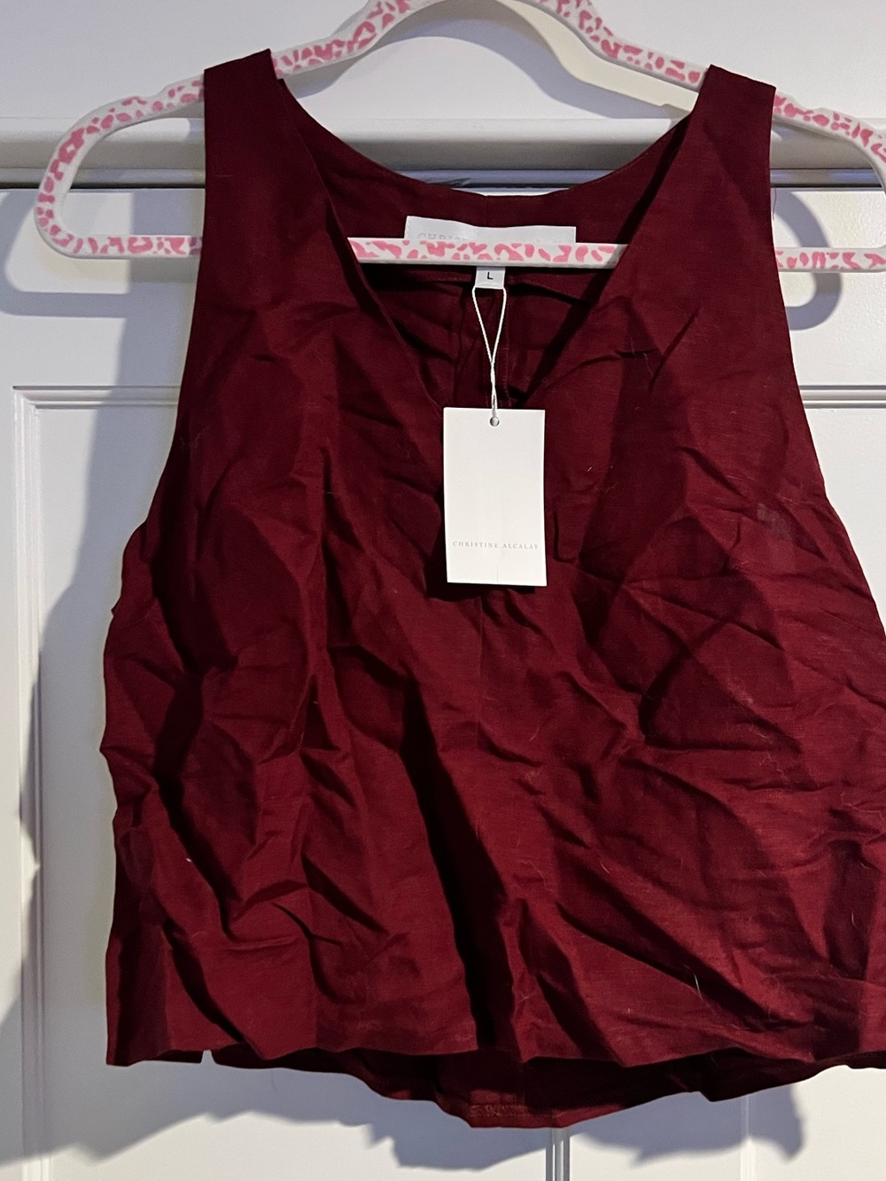 Christine Alcalay Viviene Tank in Cranberry - Sz. l - NWT - Picture 3 of 8
